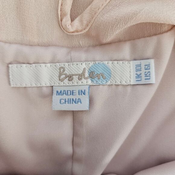 Boden Pink Sheer Elegant Pleated Midi Cap Sleeve Dress Size 6L - Picture 11 of 11